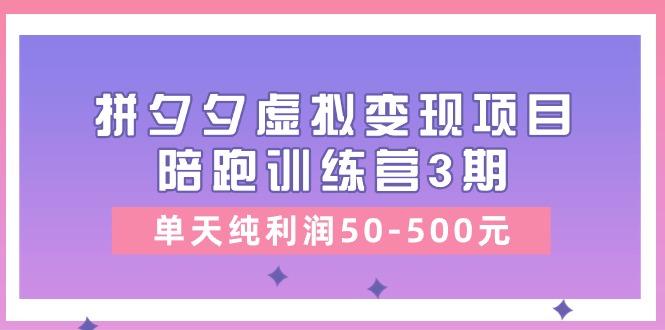 某收费培训《拼夕夕虚拟变现项目陪跑训练营3期》单天纯利润50-500元-91创业项目库