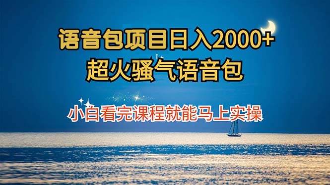 语音包项目 日入2000+ 超火骚气语音包小白看完课程就能马上实操-91创业项目库
