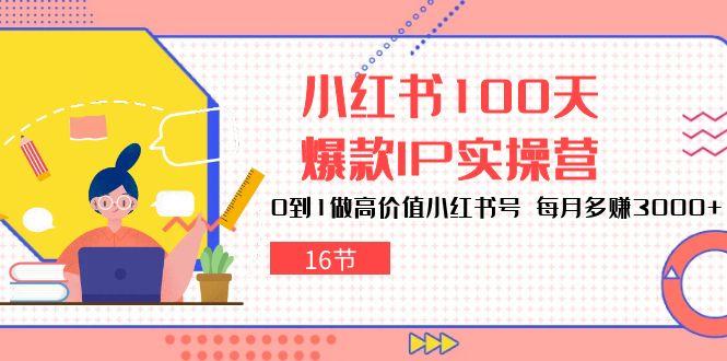小红书100天-爆款IP实操营，0到1做高价值小红书号 每月多赚3000+(16节-91创业项目库