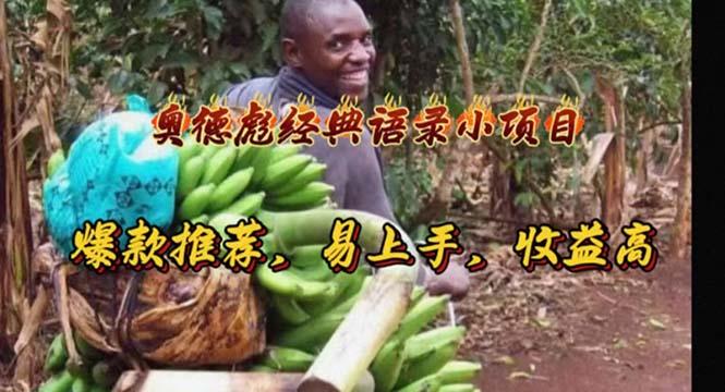 奥德彪经典语录小项目，爆款推荐，易上手，收益高-91创业项目库