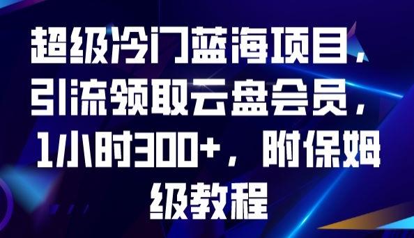 超级冷门蓝海项目，引流领取云盘会员，1小时300+，附保姆级教程-91创业项目库