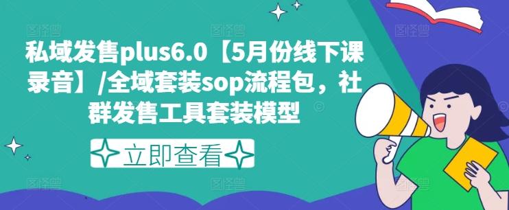私域发售plus6.0【5月份线下课录音】/全域套装sop流程包，社群发售工具套装模型-91创业项目库