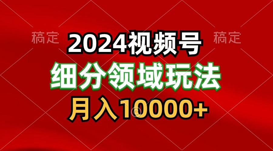 2024视频号分成计划细分领域玩法，每天5分钟，月入1W+-91创业项目库