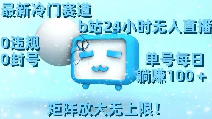 最新冷门赛道，b站24小时无人直播，0违规0封号，单号每日躺赚100＋，矩阵放大无上限【揭秘】-91创业项目库