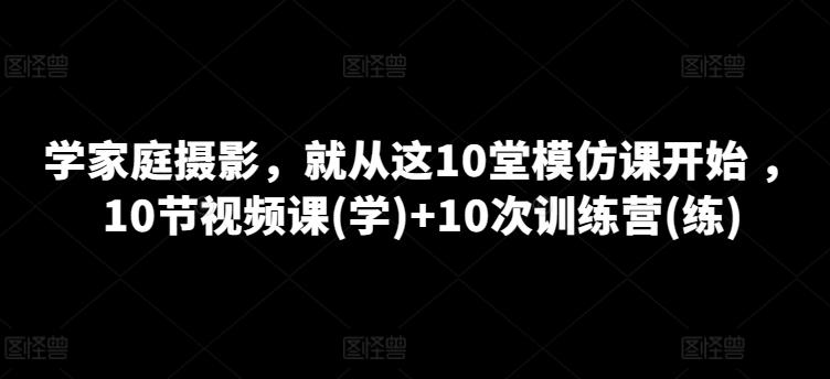 学家庭摄影，就从这10堂模仿课开始 ，10节视频课(学)+10次训练营(练)-91创业项目库