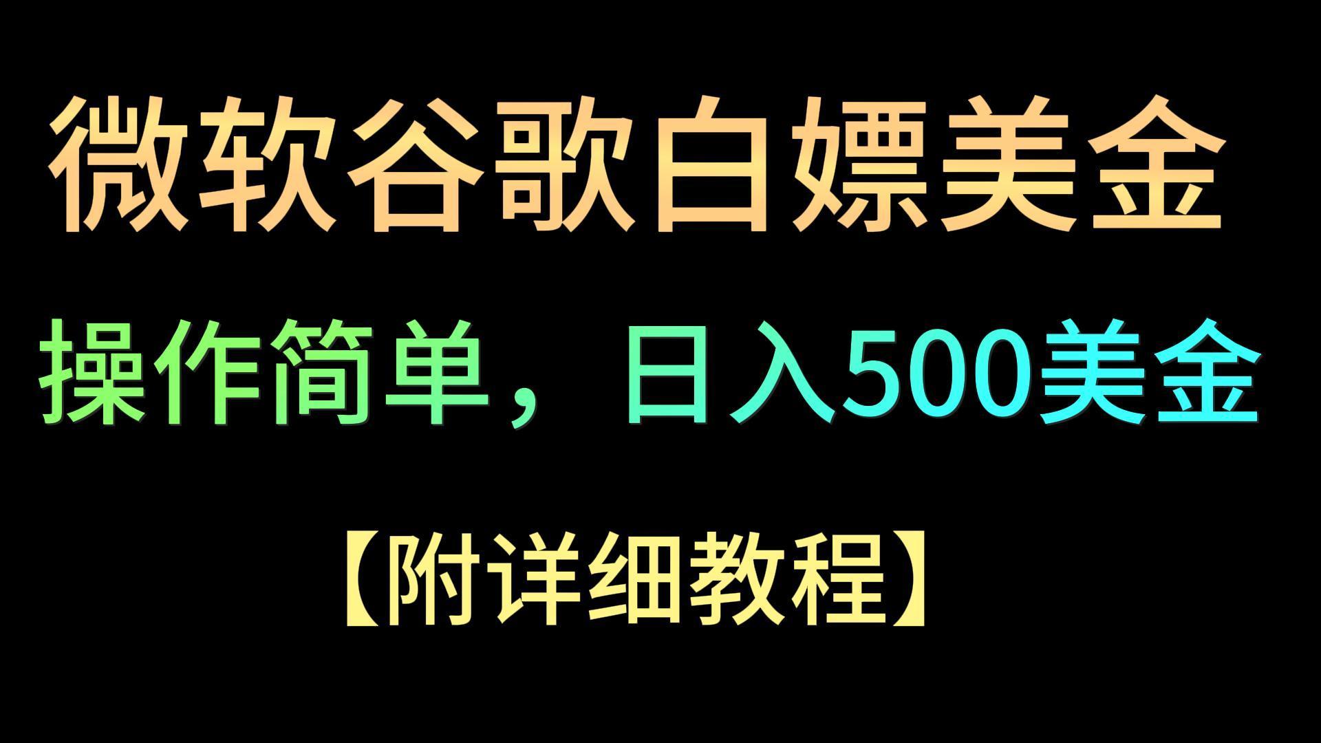 微软谷歌项目3.0，轻松日赚500+美金，操作简单，小白也可轻松入手！-91创业项目库