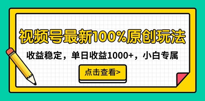 视频号最新100%原创玩法，收益稳定，单日收益1000+，小白专属-91创业项目库