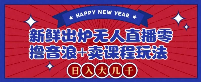 2024最新无人直播零撸音浪+卖课程玩法，日入大几千不是梦【揭秘】-91创业项目库