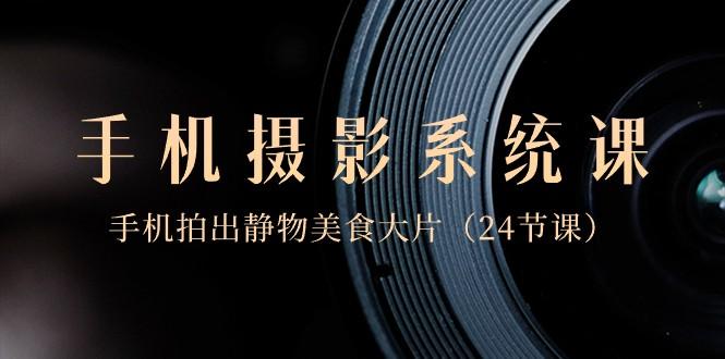 0基础手机摄影系统课，手机拍出静物美食大片（24节课）-91创业项目库