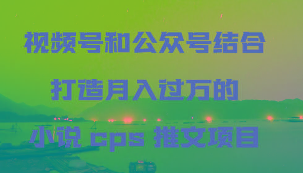 视频号和公众号结合打造月入过万的小说cps推文项目,包括市面上面的各种思路详解-91创业项目库