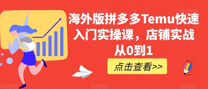 海外版拼多多Temu快速入门实操课，店铺实战从0到1-91创业项目库