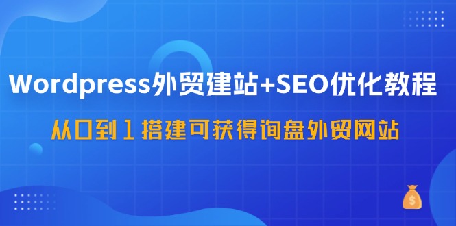 WordPress外贸建站+SEO优化教程，从0到1搭建可获得询盘外贸网站(57节课)-91创业项目库