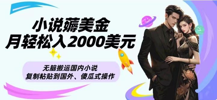 小说薅美金月轻松入2000美元项目、无脑搬运国内小说复制粘贴到国外、傻瓜式操作-91创业项目库
