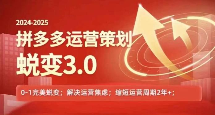 2024-2025拼多多运营策略蜕变3.0，0~1完美蜕变，解决信息焦虑-91创业项目库