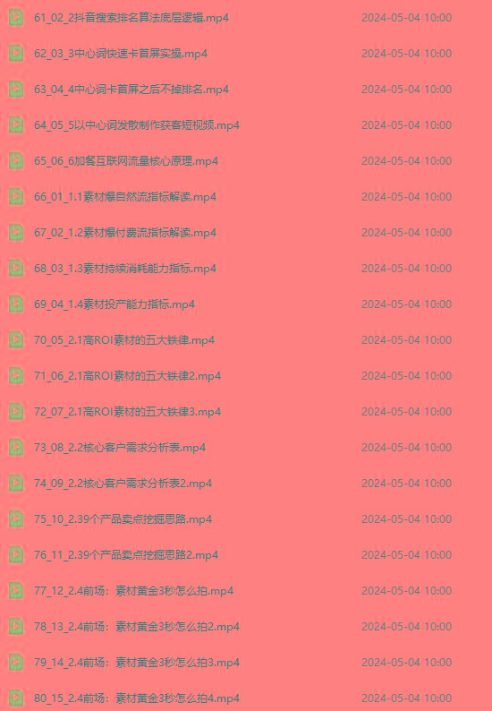 图片[4]-2024单品正价起号，直播素材投流选品：选品课+投流课+素材课+卡首屏/100节-91创业项目库