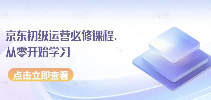 京东初级运营必修课程，从零开始学习-91创业项目库