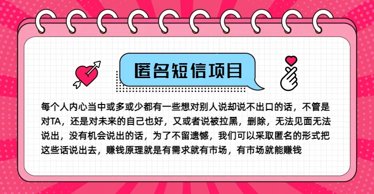 冷门小众赚钱项目，匿名短信，玩转信息差，月入五位数【揭秘】-91创业项目库