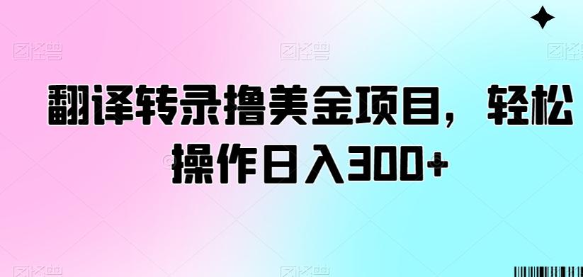 翻译转录撸美金项目，轻松操作日入300+【揭秘】-91创业项目库