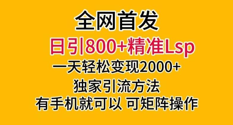 全网首发！日引800+精准老色批，一天变现2000+，独家引流方法，可矩阵操作【揭秘】-91创业项目库