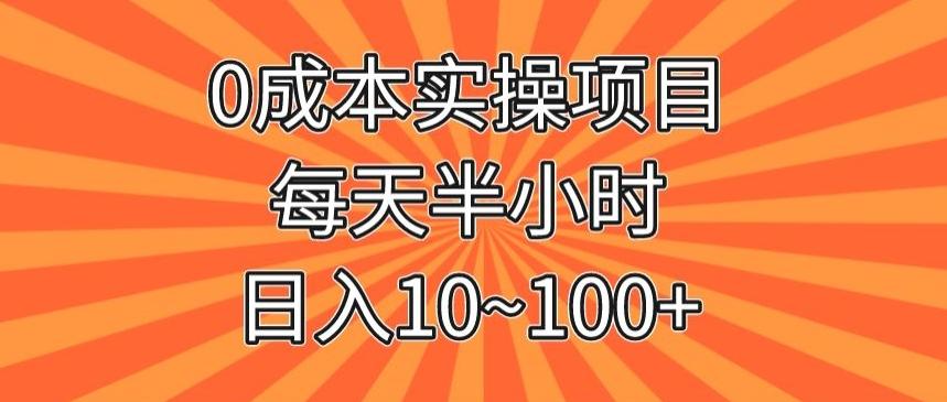 0成本实操项目，每天半小时，日入10~100+-91创业项目库
