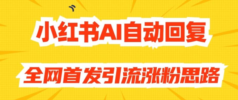 【原创开发】小红书AI自动回复，全网首发引流涨粉思路-91创业项目库