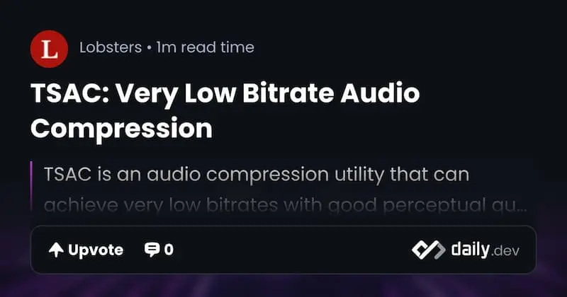 TSAC ｜音频压缩-91创业项目库