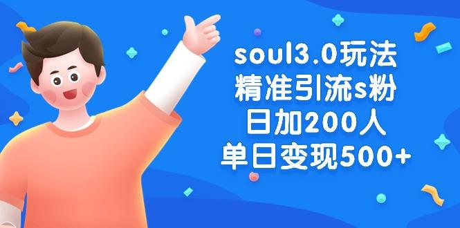 soul3.0玩法精准引流s粉，日加200人单日变现500+-91创业项目库