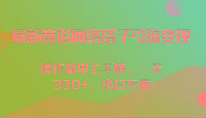 最新赛道网络搭子引流变现!!操作简单上手快，一天300+，小白专属-91创业项目库