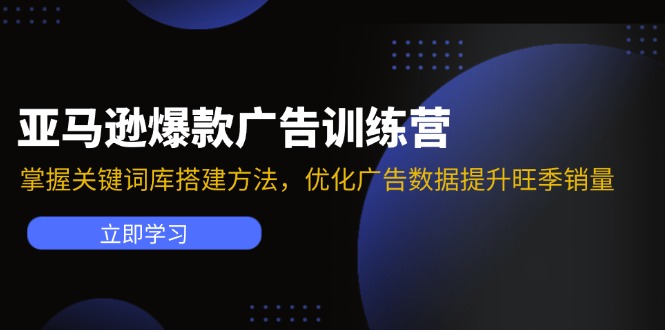 亚马逊爆款广告训练营：掌握关键词库搭建方法，优化广告数据提升旺季销量-91创业项目库