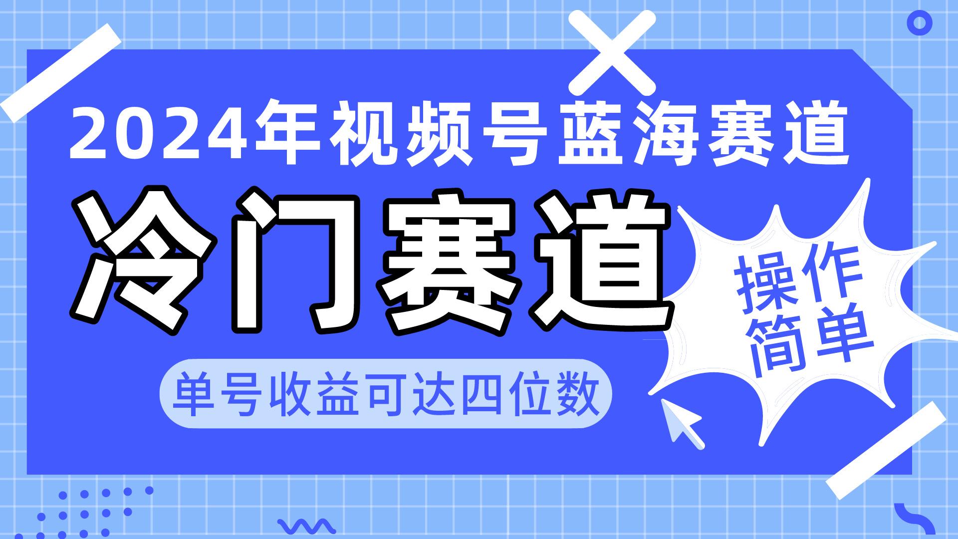 2024视频号冷门蓝海赛道，操作简单 单号收益可达四位数(教程+素材+工具-91创业项目库
