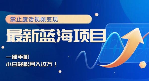 最新蓝海项目，靠禁止废话视频变现，一部手机，小白轻松月入过万！-91创业项目库