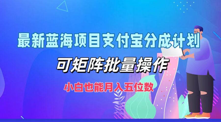 最新蓝海项目支付宝分成计划，可矩阵批量操作，小白也能月入五位数-91创业项目库