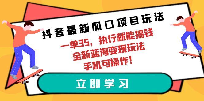 (9948期)抖音最新风口项目玩法，一单35，执行就能搞钱 全新蓝海变现玩法 手机可操作-91创业项目库