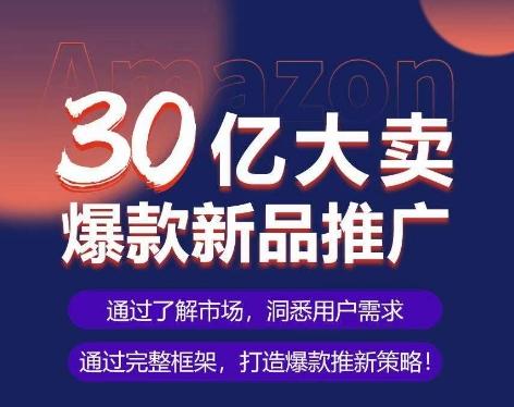 亚马逊·30亿大卖爆款新品推广，可复制、全程案例实操的爆款推新SOP-91创业项目库