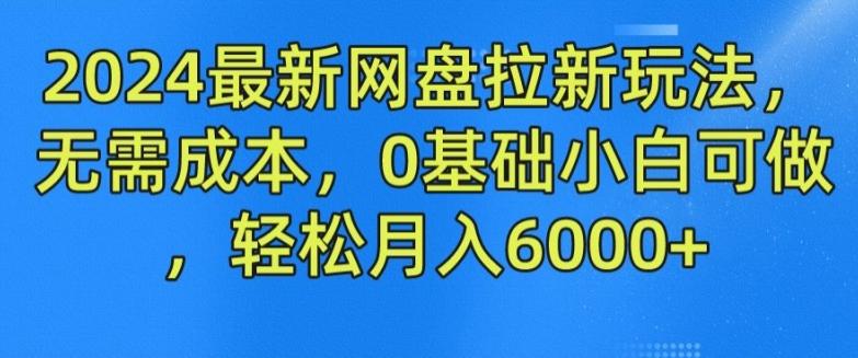 2024最新网盘拉新玩法，无需成本，0基础小白可做，轻松月入6000+【揭秘】-91创业项目库