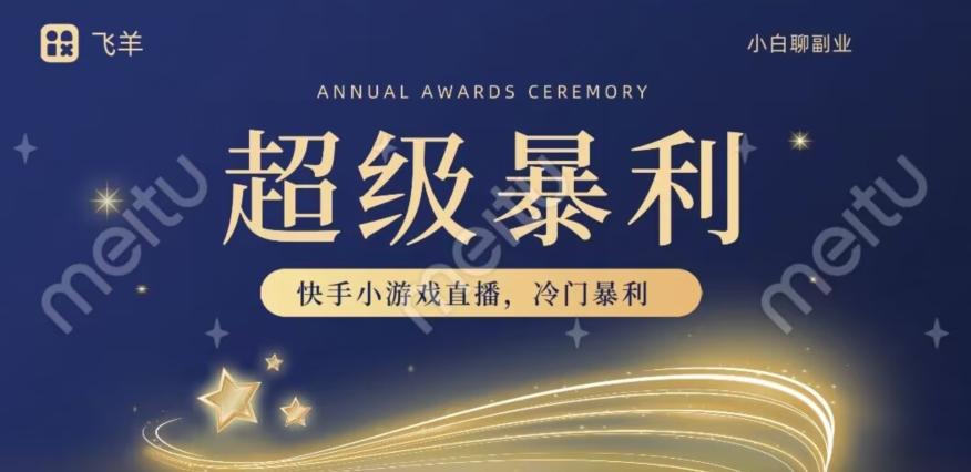 快手官方暴利冷门小游戏无人直播，小白一台电脑即可操作，轻松月入10w+-91创业项目库