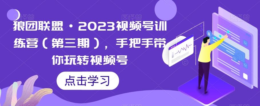 狼团联盟·2023视频号训练营（第三期），手把手带你玩转视频号-91创业项目库