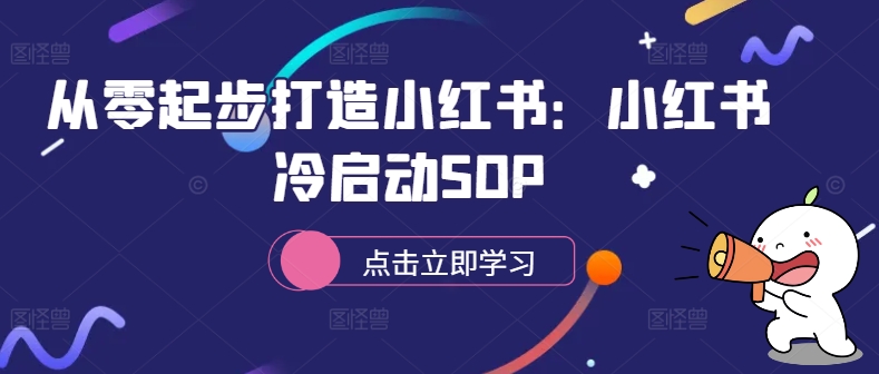 从零起步打造小红书：小红书冷启动SOP-91创业项目库