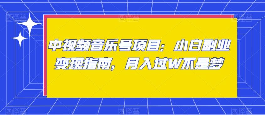 中视频音乐号项目：小白副业变现指南，月入过W不是梦【揭秘】-91创业项目库