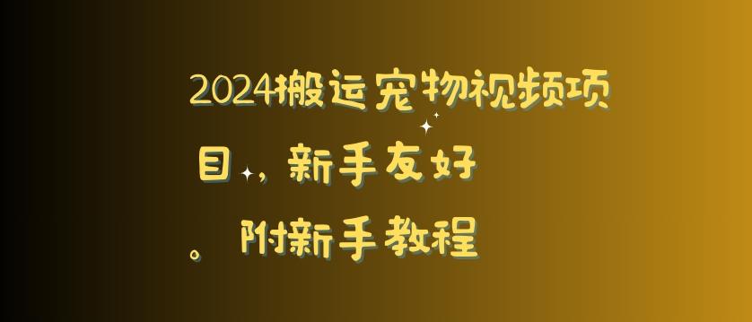 2024搬运宠物视频项目，新手友好，完美去重，附新手教程【揭秘】-91创业项目库