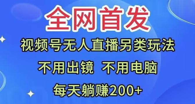 全网首发：视频号无人直播另类玩法，无需电脑，每天躺赚200+-91创业项目库