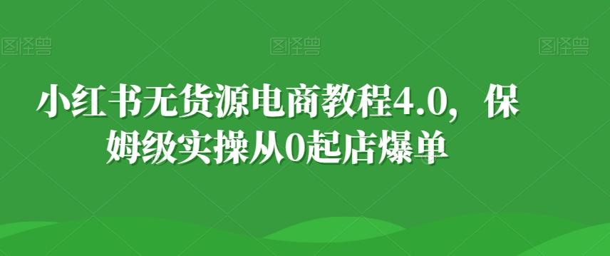 小红书无货源电商教程4.0，保姆级实操从0起店爆单【拆解】-91创业项目库