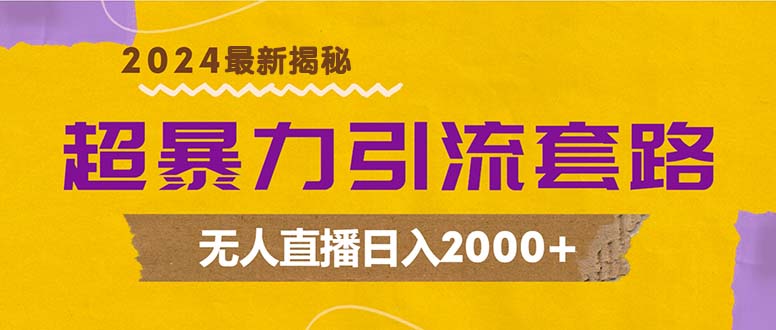 超暴力引流套路，无人直播日入2000+-91创业项目库
