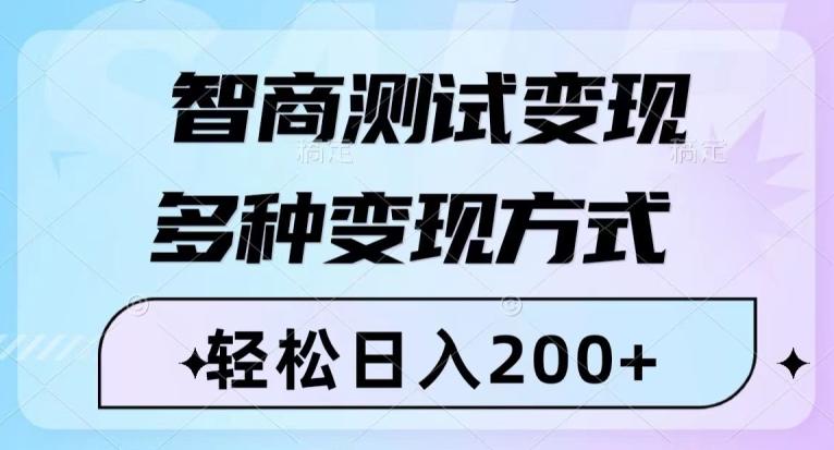 智商测试变现，轻松日入200+，几分钟一个视频，多种变现方式-91创业项目库