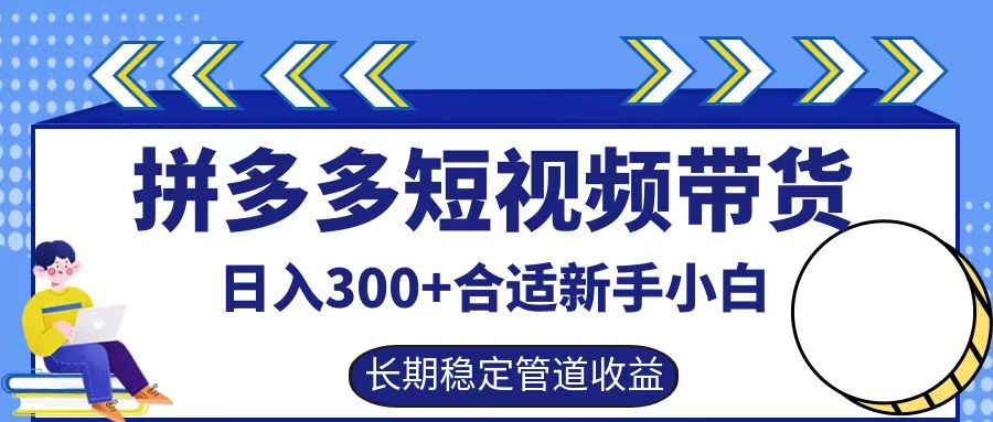 拼多多短视频带货日入300+，实操账户展示看就能学会-91创业项目库
