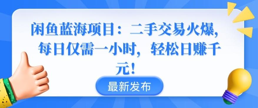 闲鱼蓝海项目：二手交易火爆，每日仅需一小时，轻松日赚千元【揭秘】-91创业项目库