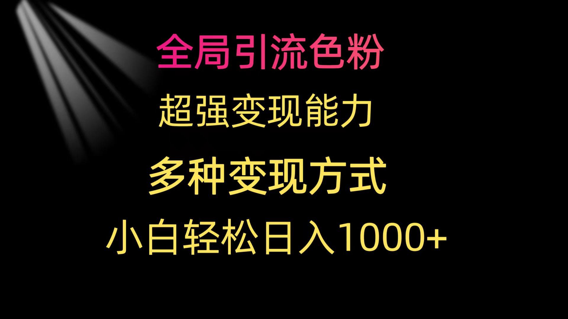 (9680期)全局引流色粉 超强变现能力 多种变现方式 小白轻松日入1000+-91创业项目库