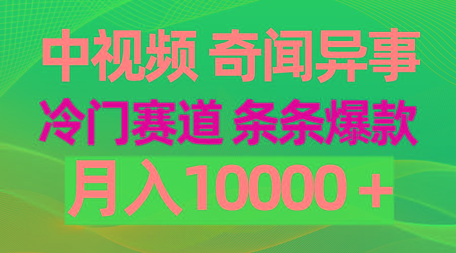 (9627期)中视频奇闻异事，冷门赛道条条爆款，月入10000＋-91创业项目库