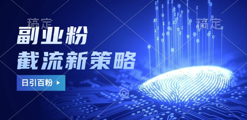 副业粉截流玩法与更新，不废号， 不封号。日引100+-91创业项目库