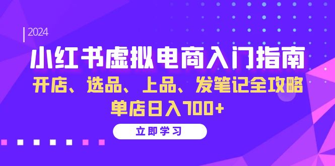 小红书虚拟电商入门指南：开店、选品、上品、发笔记全攻略 单店日入700+(更新)-91创业项目库